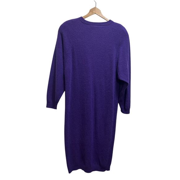 VTG D.D. Sloane 80's Lambswool Angora Blend Purple Sweater Dress M Retro Witchy - Picture 3 of 9